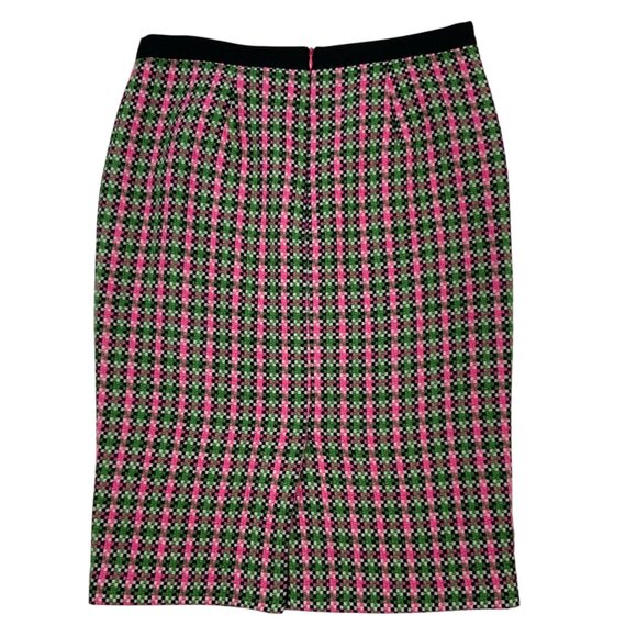 Boden Notre Dame Skirt 10L Pink Green Tweed Wool Blend Pencil Knee Length Career - Picture 2 of 12